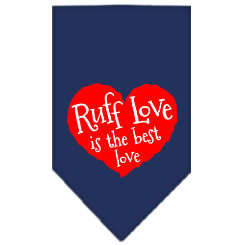 Ruff Love Screen Print Bandana Navy Blue Small